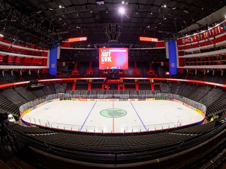 Avicii Arena v Štokholme pred zápasom Slovensko - Rakúsko v skupine A na MS v hokeji 2025.