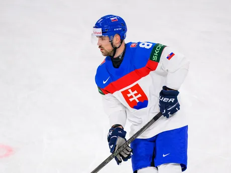 Maxim Čajkovič pred zápasom Slovensko - Rakúsko v skupine A na MS v hokeji 2025.