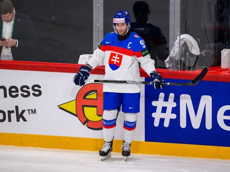 Matúš Sukeľ pred zápasom Slovensko - Rakúsko v skupine A na MS v hokeji 2025.