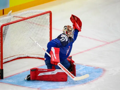 Antoine Keller pred zápasom Slovensko - Francúzsko na MS v hokeji 2025. 