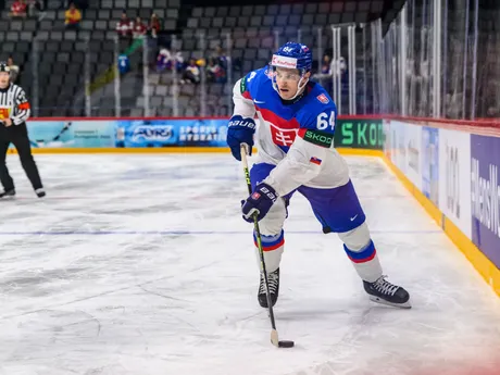 Patrik Koch v zápase Slovensko - Francúzsko na MS v hokeji 2025.