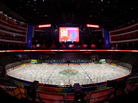 Avicii Arena pred zápasom Slovensko - Kanada v skupine A na MS v hokeji 2025.