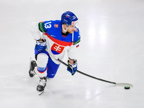 Michal Krištof pred zápasom Slovensko - Lotyšsko v skupine A na MS v hokeji 2025.