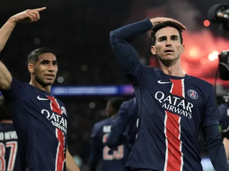 Fabián Ruiz sa teší po strelenom góle v zápase Paríž St. Germain - Arsenal FC v odvete semifinále Ligy majstrov.