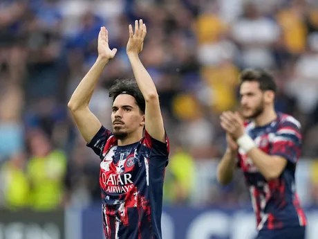 Vitinha pred zápasom Paríž St. Germain - Inter Miláno vo finále Ligy majstrov. 