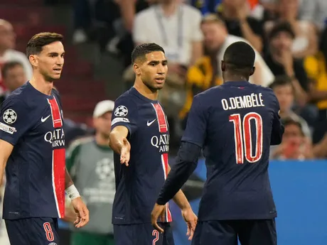 Achraf Hakimi oslavuje gól počas zápasu Paríž St. Germain - Inter Miláno vo finále Ligy majstrov. 