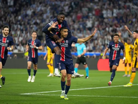 Achraf Hakimi oslavuje gól počas zápasu Paríž St. Germain - Inter Miláno vo finále Ligy majstrov. 