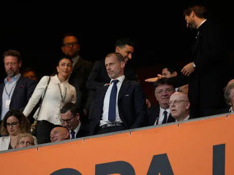 Prezident UEFA Aleksander Čeferin v zápase Tottenham Hotspur - Manchester United vo finále Európskej ligy 2024/2025.