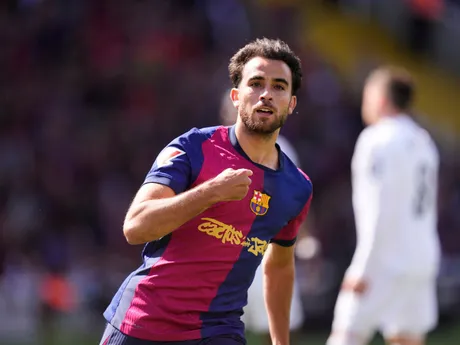 Eric Garcia oslavuje gól v zápase 35. kola La Ligy FC Barcelona - Real Madrid. 