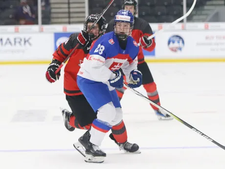 Jakub Dubravík  v semifinále MS18 v hokeji Slovensko - Kanada.