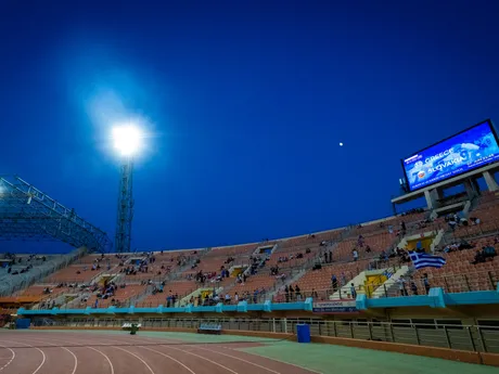 Futbalový štadión v meste Heraklion pred prípravným zápasom Grécko - Slovensko.