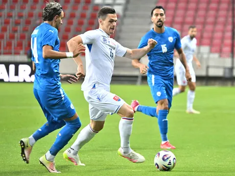 Ľubomír Tupta (Slovensko) počas prípravného zápasu Izrael – Slovensko v maďarskom Debrecíne.