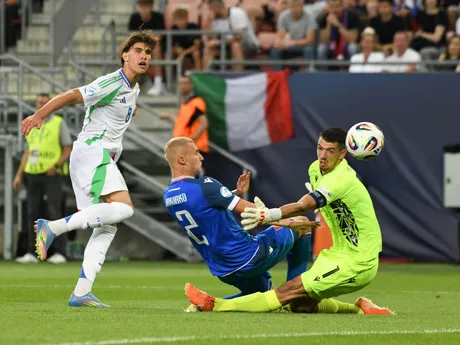 Fotka zo zápasu Slovensko - Taliansko na EURO U21 2025.