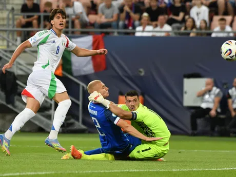 Fotka zo zápasu Slovensko - Taliansko na EURO U21 2025.