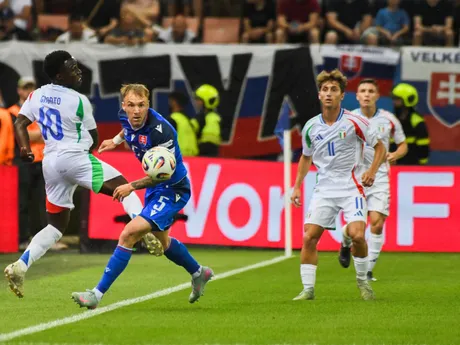 Fotka zo zápasu Slovensko - Taliansko na EURO U21 2025.