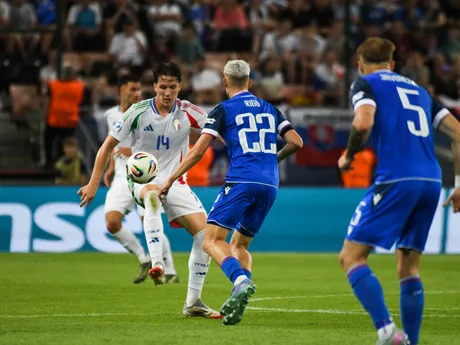 Fotka zo zápasu Slovensko - Taliansko na EURO U21 2025.