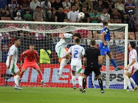 Fotka zo zápasu Slovensko - Taliansko na EURO U21 2025.