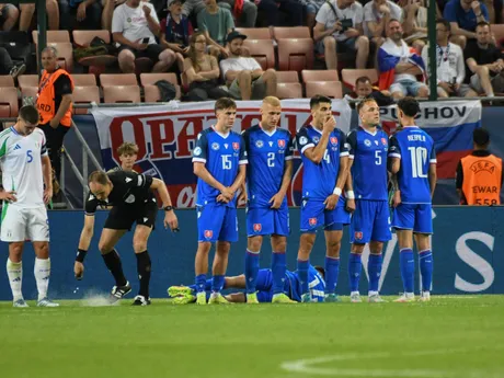 Fotka zo zápasu Slovensko - Taliansko na EURO U21 2025.