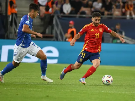 Fotka zo zápasu skupiny A Španielsko - Taliansko na EURO U21 2025.