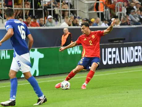 Fotka zo zápasu skupiny A Španielsko - Taliansko na EURO U21 2025.