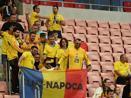 Fanúšikovia na zápase Taliansko - Rumunska na šampionáte EURO U21 2025.