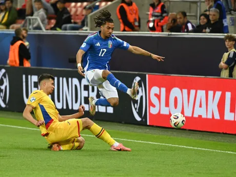 Fotka zo zápasu Taliansko - Rumunska na šampionáte EURO U21 2025.