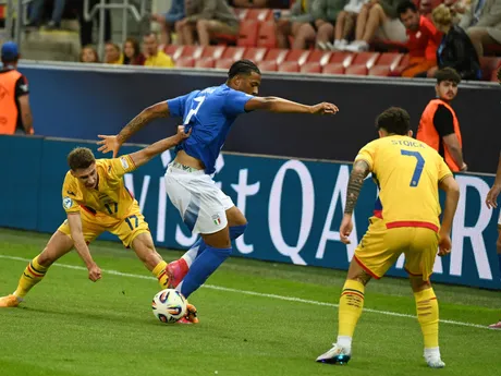 Fotka zo zápasu Taliansko - Rumunska na šampionáte EURO U21 2025.