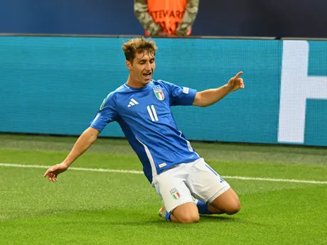 Fotka zo zápasu Taliansko - Rumunska na šampionáte EURO U21 2025.