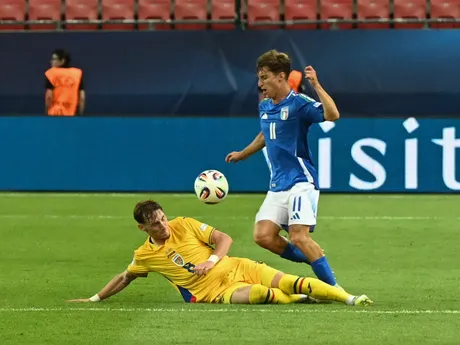 Fotka zo zápasu Taliansko - Rumunska na šampionáte EURO U21 2025.