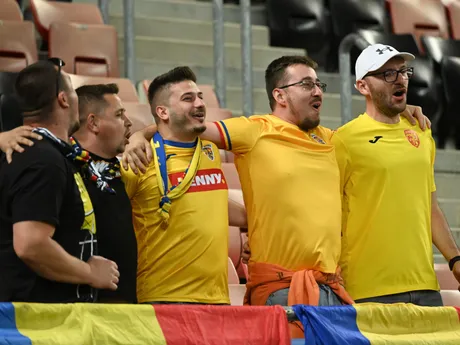 Fanúšikovia na zápase Taliansko - Rumunska na šampionáte EURO U21 2025.