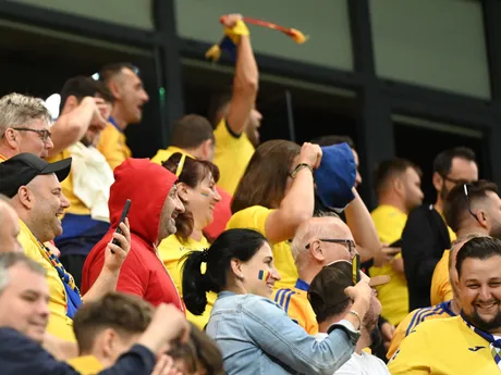 Fanúšikovia na zápase Taliansko - Rumunska na šampionáte EURO U21 2025.