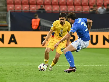Fotka zo zápasu Taliansko - Rumunska na šampionáte EURO U21 2025.