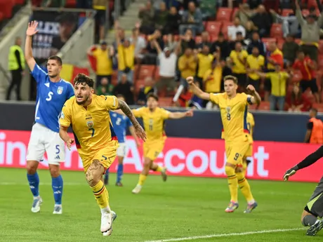 Fotka zo zápasu Taliansko - Rumunska na šampionáte EURO U21 2025.