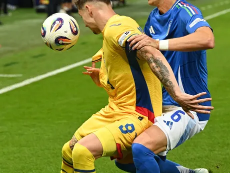 Fotka zo zápasu Taliansko - Rumunska na šampionáte EURO U21 2025.
