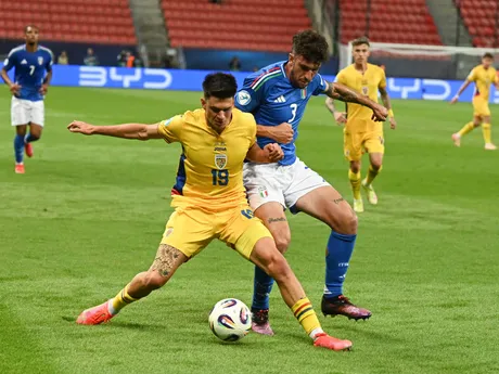 Fotka zo zápasu Taliansko - Rumunska na šampionáte EURO U21 2025.