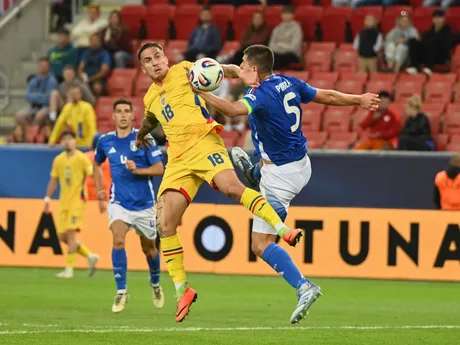 Fotka zo zápasu Taliansko - Rumunska na šampionáte EURO U21 2025.