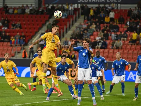 Fotka zo zápasu Taliansko - Rumunska na šampionáte EURO U21 2025.