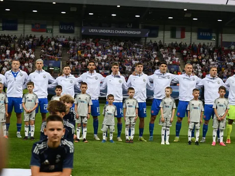 Tím Slovenska pred zápasom Slovensko - Taliansko na EURO U21 2025.