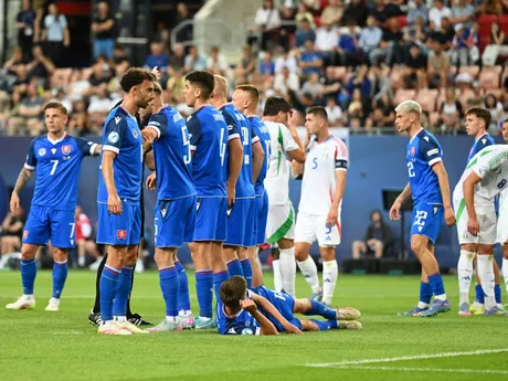 Fotka zo zápasu Slovensko - Taliansko na EURO U21 2025.