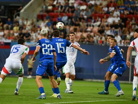Fotka zo zápasu Slovensko - Taliansko na EURO U21 2025.