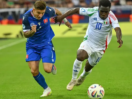 Fotka zo zápasu Slovensko - Taliansko na EURO U21 2025.