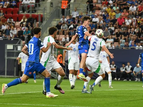Fotka zo zápasu Slovensko - Taliansko na EURO U21 2025.