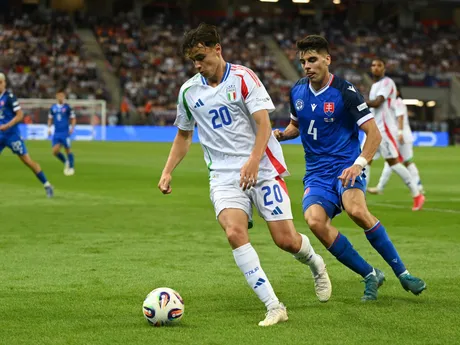 Fotka zo zápasu Slovensko - Taliansko na EURO U21 2025.