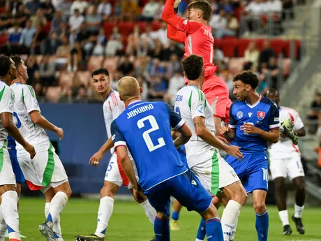 Fotka zo zápasu Slovensko - Taliansko na EURO U21 2025.