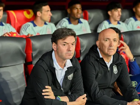 Fotka zo zápasu skupiny A Španielsko - Taliansko na EURO U21 2025.