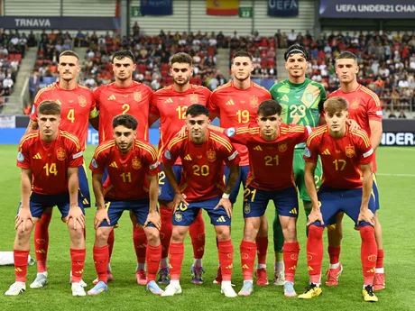 Fotka zo zápasu skupiny A Španielsko - Taliansko na EURO U21 2025.
