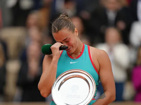 Aryna Sabalenková po finále Roland Garros 2025.