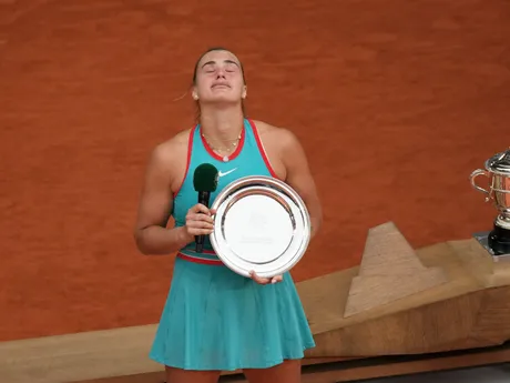 Aryna Sabalenková po finále Roland Garros 2025.