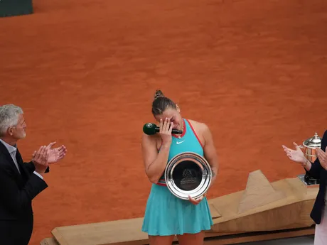 Aryna Sabalenková po finále Roland Garros 2025.