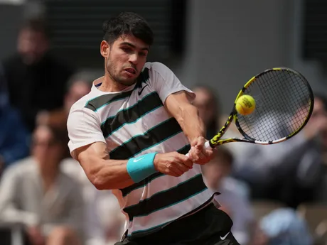 Carlos Alcaraz vo finále na Roland Garros 2025.